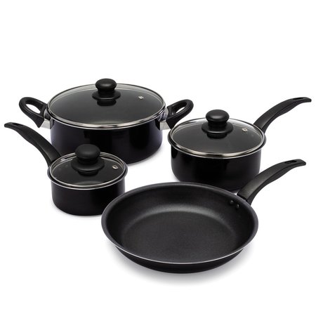 MCSUNLEY 7Piece Cookware Set, Black 107-AHR